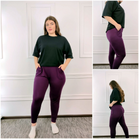 No Brand 4678 purple (деми) штаны женские