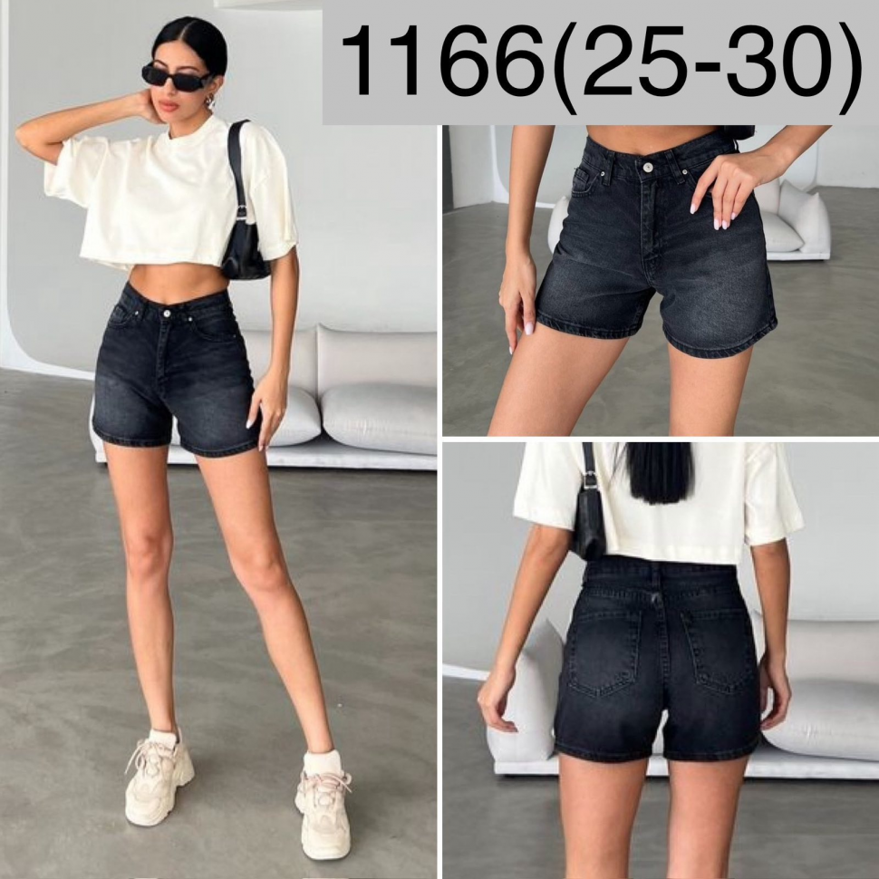 No Brand 1166 black (лето) шорты женские