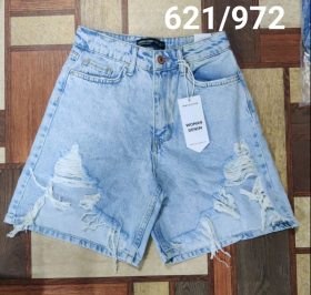 No Brand 621-972 l.blue (лето) шорты женские