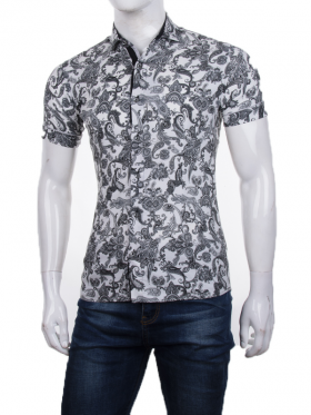 No Brand 0582 grey (лето) рубашка мужские
