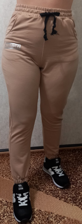 No Brand 0135 beige (деми) штаны спорт женские