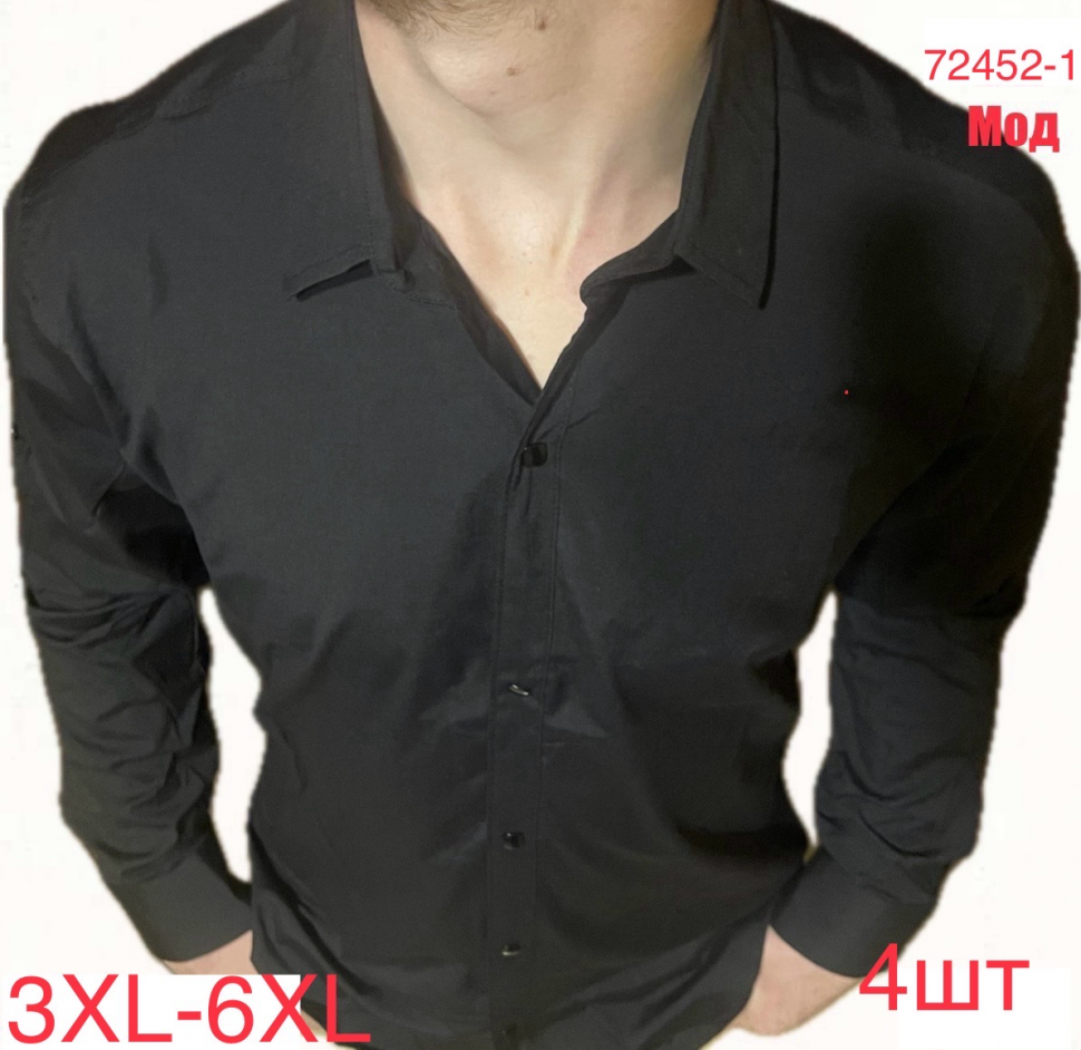 No Brand 72452-1 black (деми) рубашка мужские