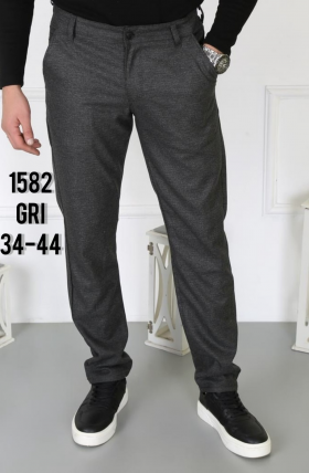 No Brand 1582 grey (деми) штаны мужские