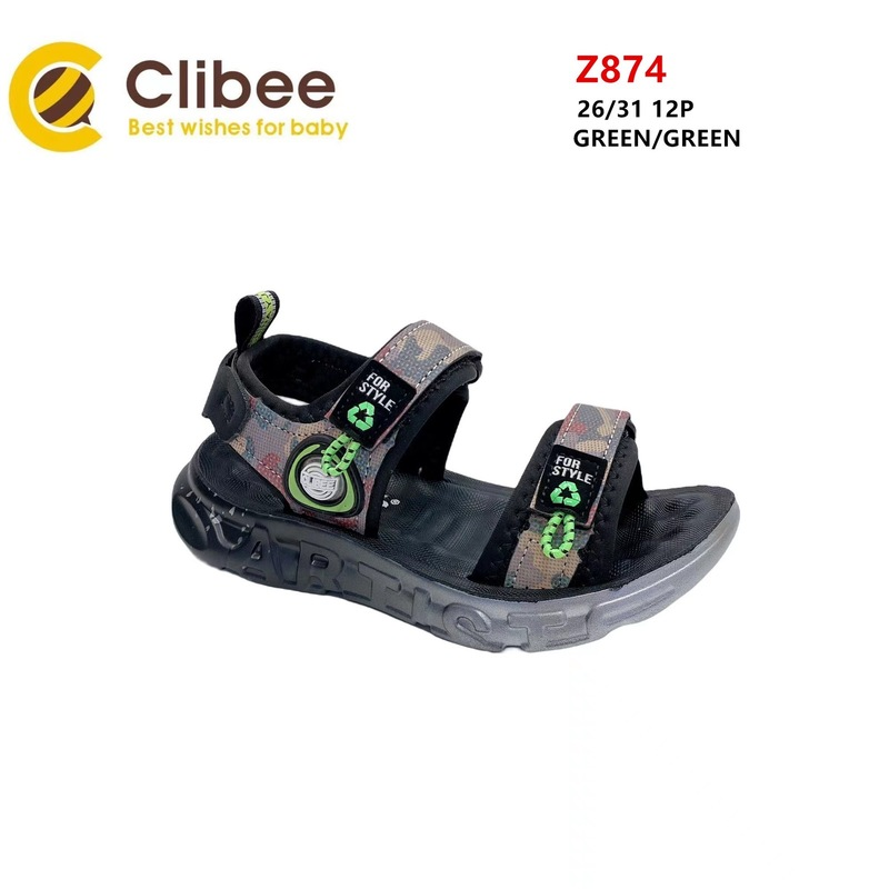 Clibee SA-Z874 green (літо) дитячі босоніжки