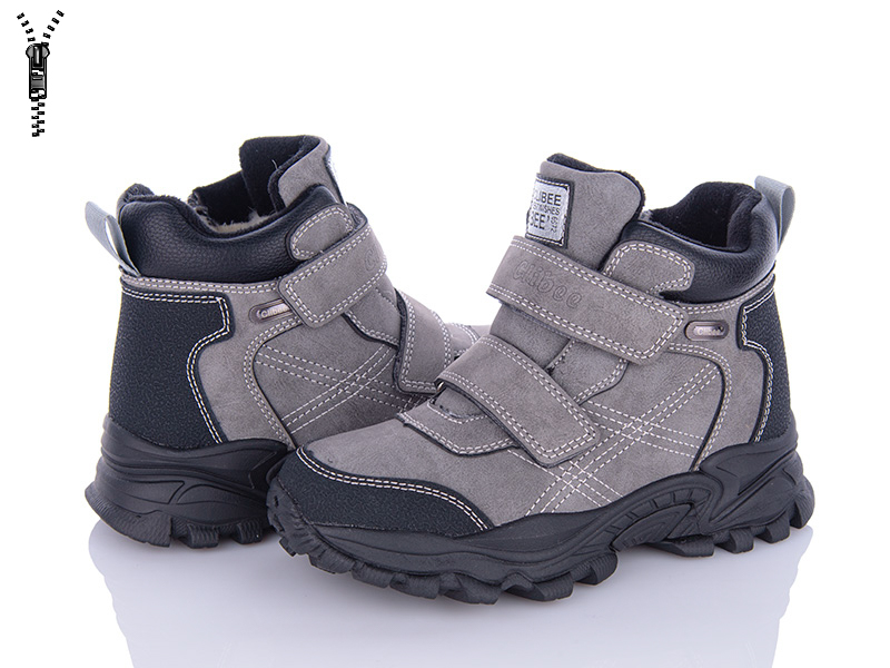 Clibee H310 grey-black (зима) ботинки детские