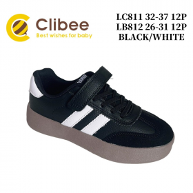 Clibee LD-LC811 black-white (деми) кеды детские