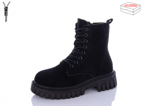 No Brand 5235 cloth black (зима) ботинки женские