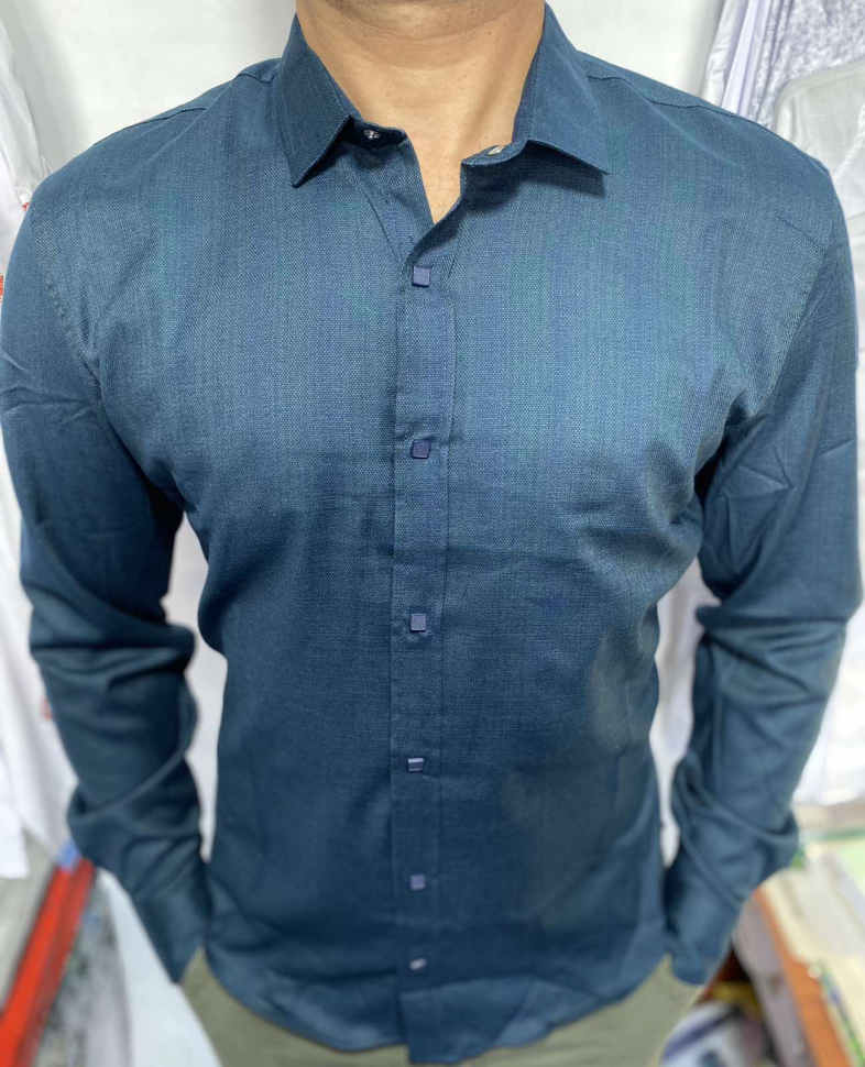 No Brand S2968 blue (демі) сорочка чоловіча