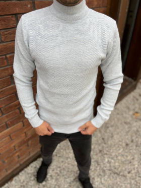 No Brand 32667 l.grey (деми) свитер мужские