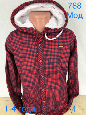 No Brand 788 red (1-4) (зима) сорочка дитяча