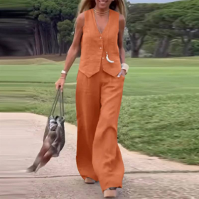 No Brand 933 orange (лето) костюм женские