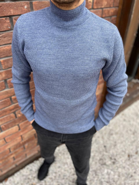 No Brand 32668 l.blue (деми) свитер мужские