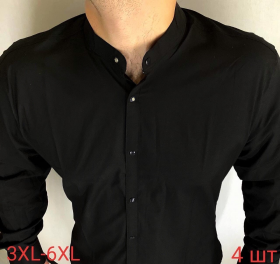 No Brand ND101 black (деми) рубашка мужские