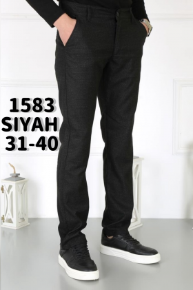No Brand 1583 black (деми) штаны мужские