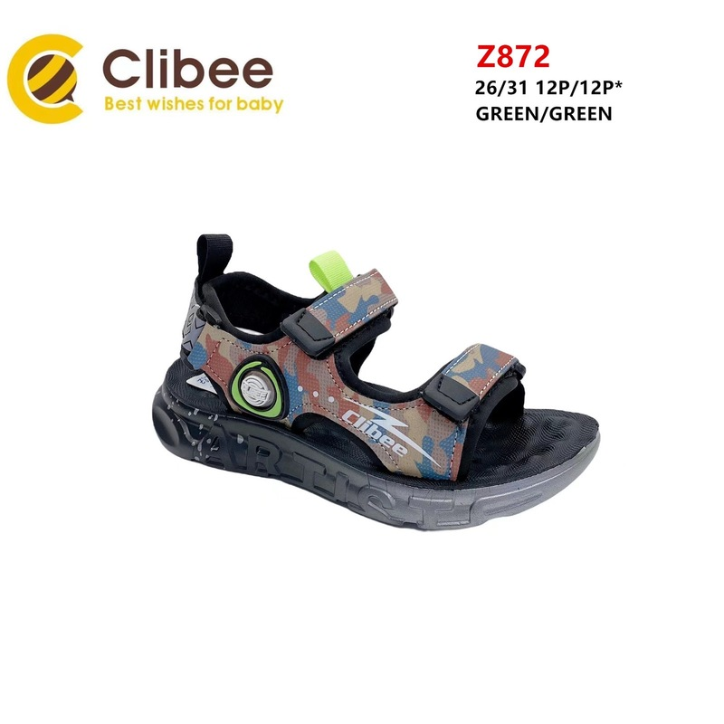 Clibee SA-Z872 green (лето) босоножки детские