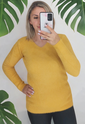 No Brand 26388 yellow (зима) свитер женские