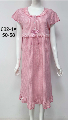 No Brand 682-1 pink (лето) ночнушка женские