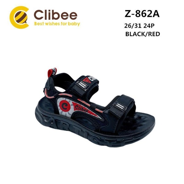 Clibee SA-Z872A black-red (літо) дитячі босоніжки