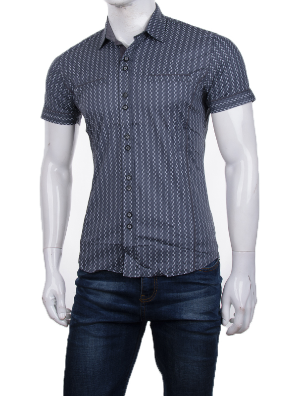 No Brand 0162 grey (лето) рубашка мужские