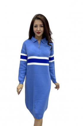 No Brand 9059 l.blue (зима) платье женские