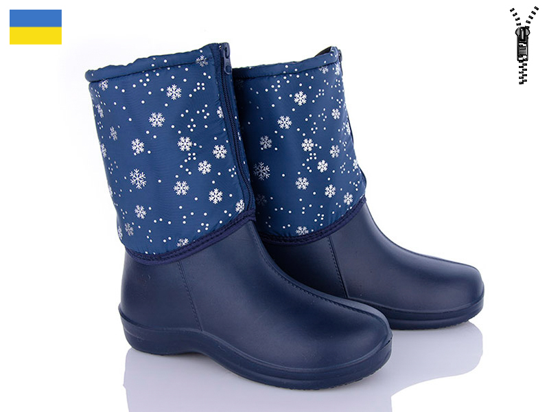 No Brand D33 сніжинка синій (зима) чоботи жіночі