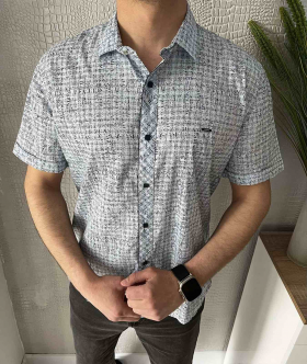 No Brand 1752 grey (лето) рубашка мужские