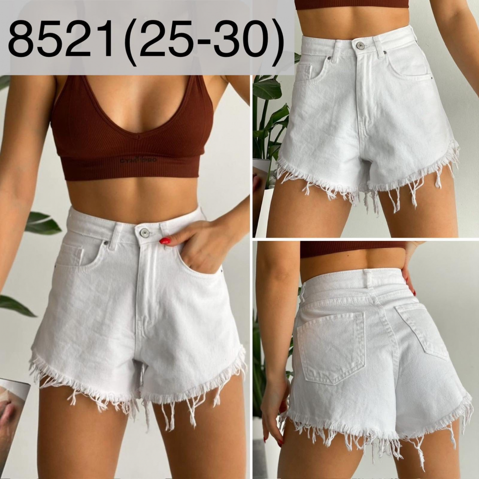 No Brand 8521 white (лето) шорты женские