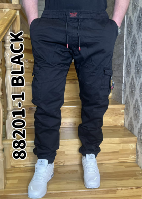 No Brand 88201-1 black (деми) джинсы мужские