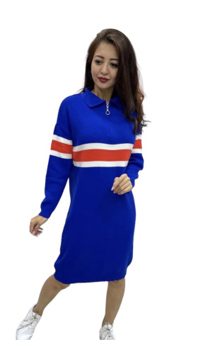 No Brand 9059 blue (зима) платье женские