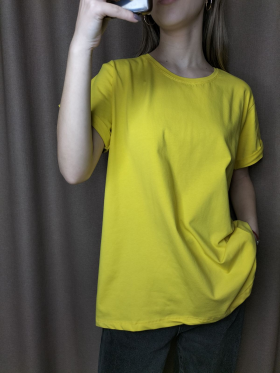 No Brand 4022 yellow (лето) футболка женские