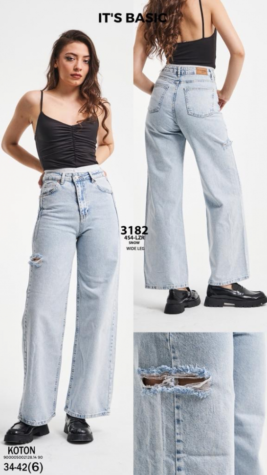 No Brand 3182 l.blue (деми) джинсы женские
