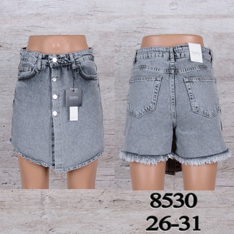 No Brand 8530 grey (лето) юбка-шорты женские