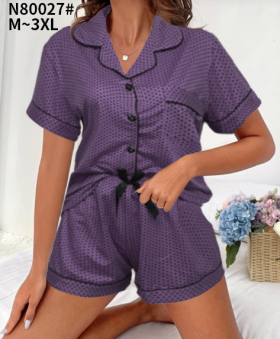 No Brand 80027 purple (лето) пижама женские