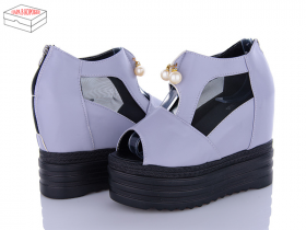 No Brand 8011-5 grey (лето) туфли женские