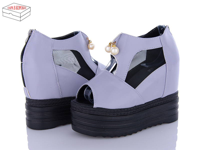 No Brand 8011-5 grey (літо) жіночі туфлі