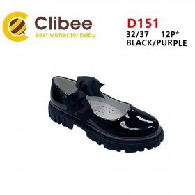 Clibee Apa-D151 black-purple (деми) туфли детские
