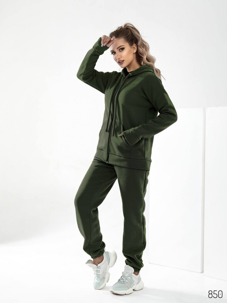 No Brand 850-1 khaki (зима) костюм спорт жіночі