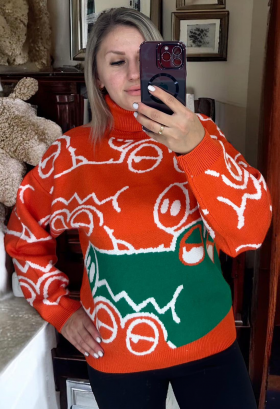 No Brand 26316 orange (зима) светр жіночі