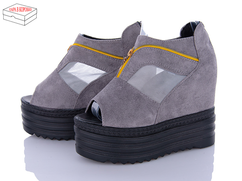 No Brand 8012-2 grey (літо) жіночі туфлі