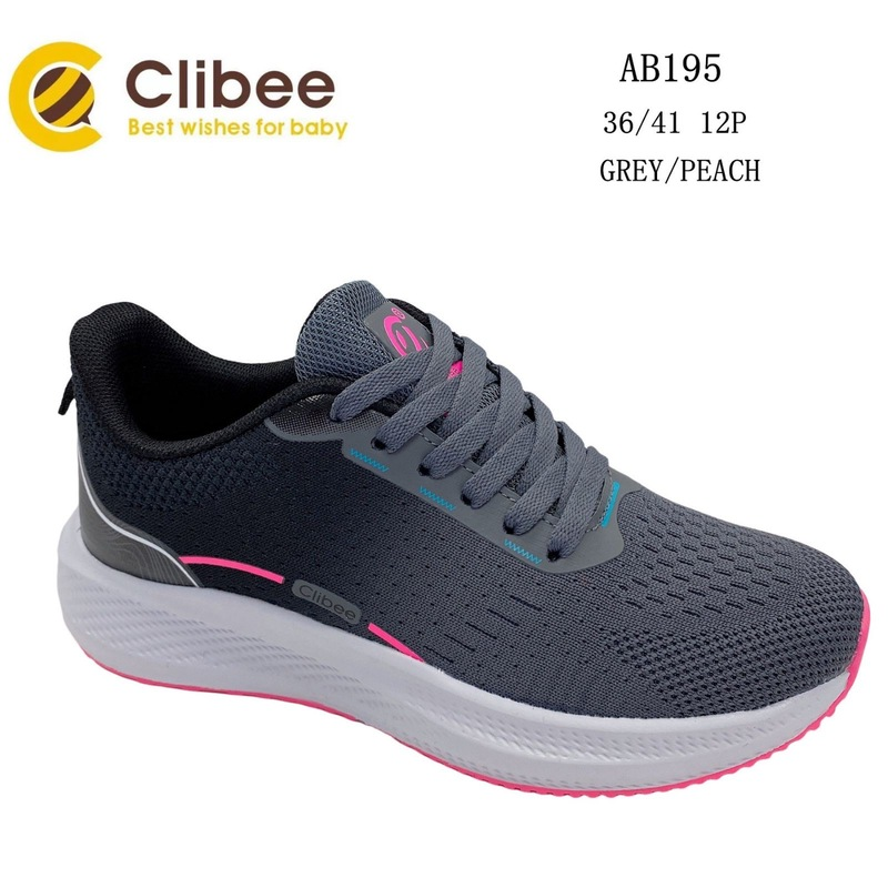 Clibee Apa-AB195 grey-peach (демі) кросівки 