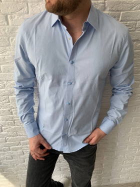 No Brand 3536 l.blue (деми) рубашка мужские