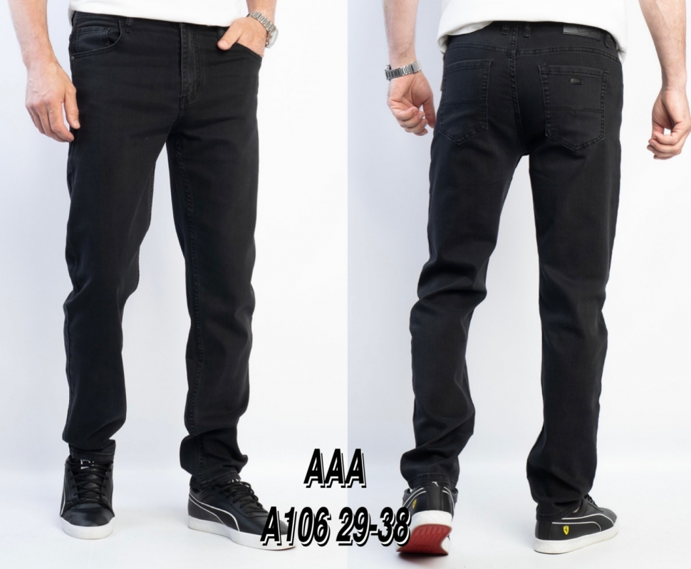 No Brand A106 black (деми) джинсы мужские