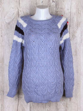 No Brand 7037 l.blue (зима) свитер женские