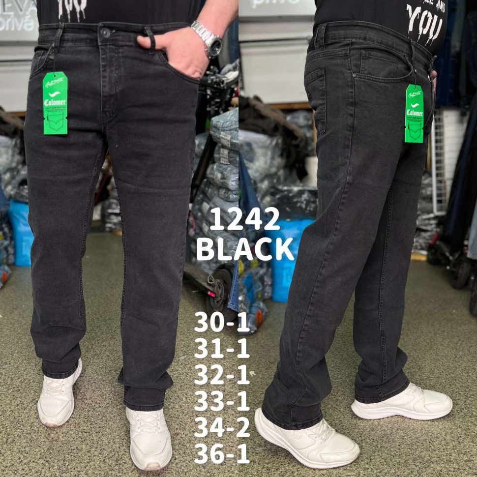 No Brand 1242 black (деми) джинсы мужские