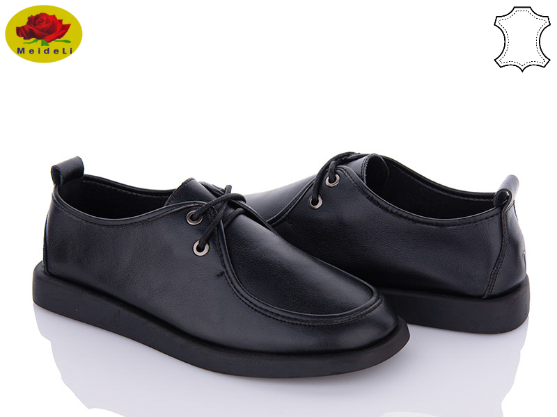Meideli 6026-2 black (деми) туфли женские