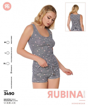 No Brand 3490 black (лето) пижама женские