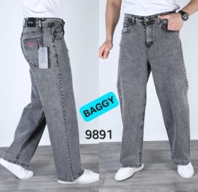 No Brand 9891 grey (деми) джинсы мужские