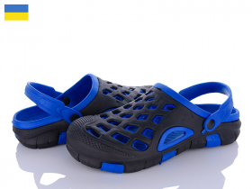 Sanlin B308 чорний-синій (літо) крокси чоловічі
