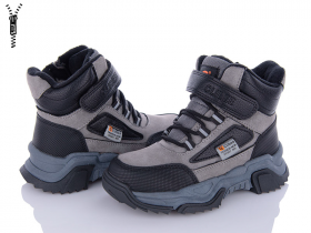 Clibee HB398 grey-black (зима) ботинки детские