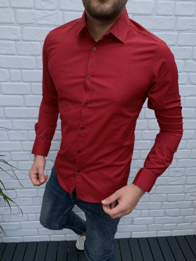 No Brand 32815 red (деми) рубашка мужские